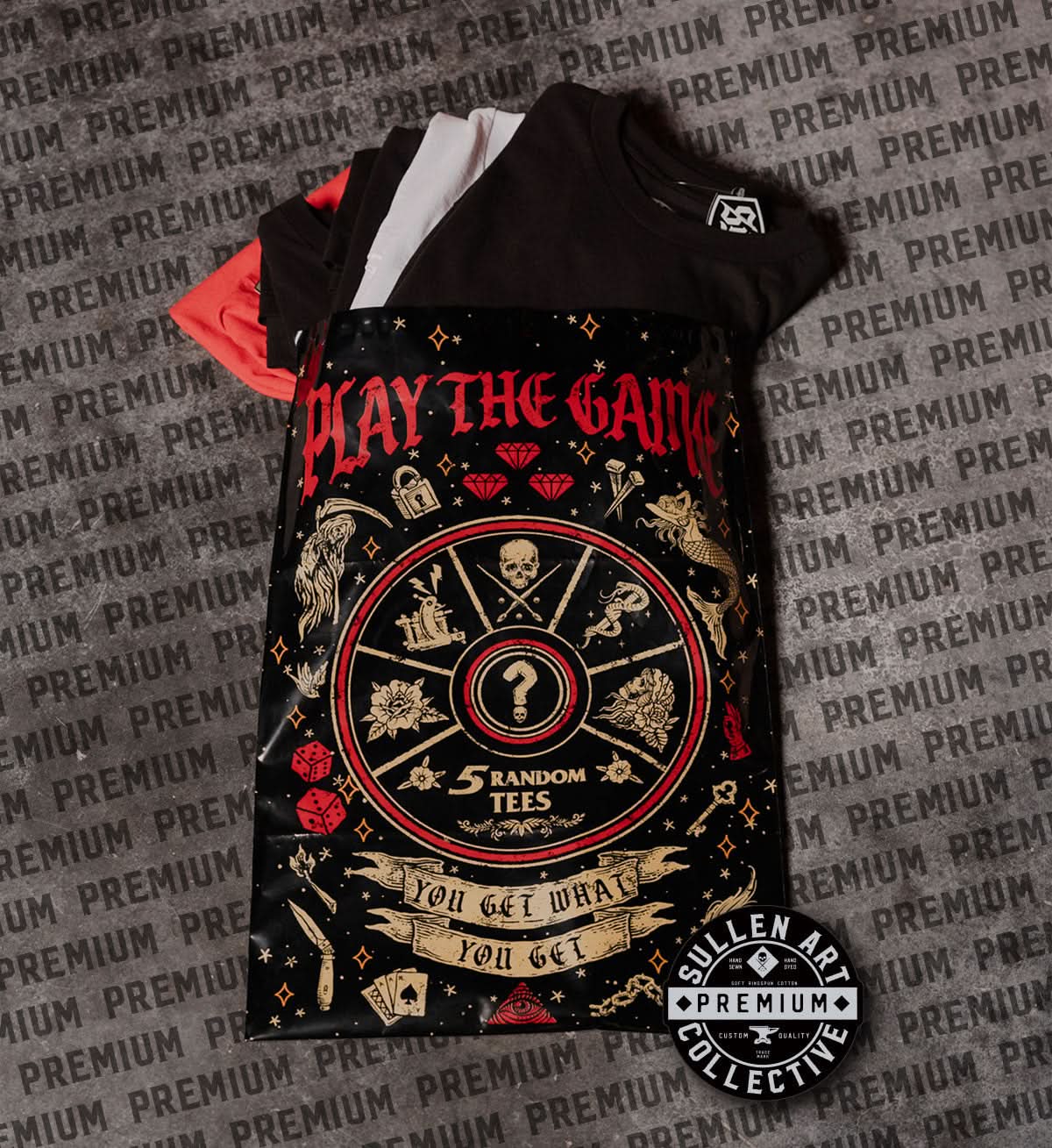 5 camisetas premium aleatorias