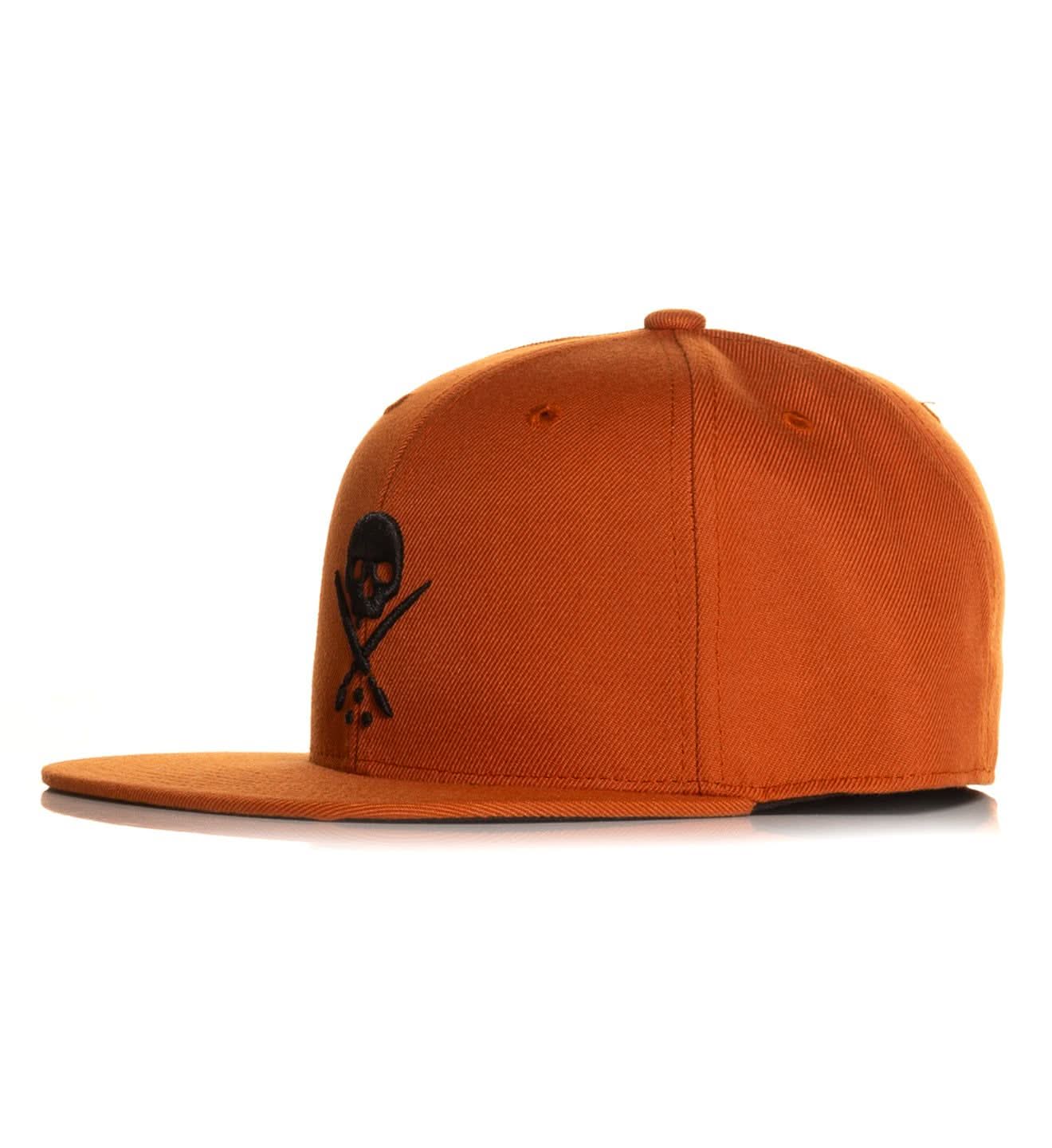 Badge Fitted Hat - Burnt Orange -