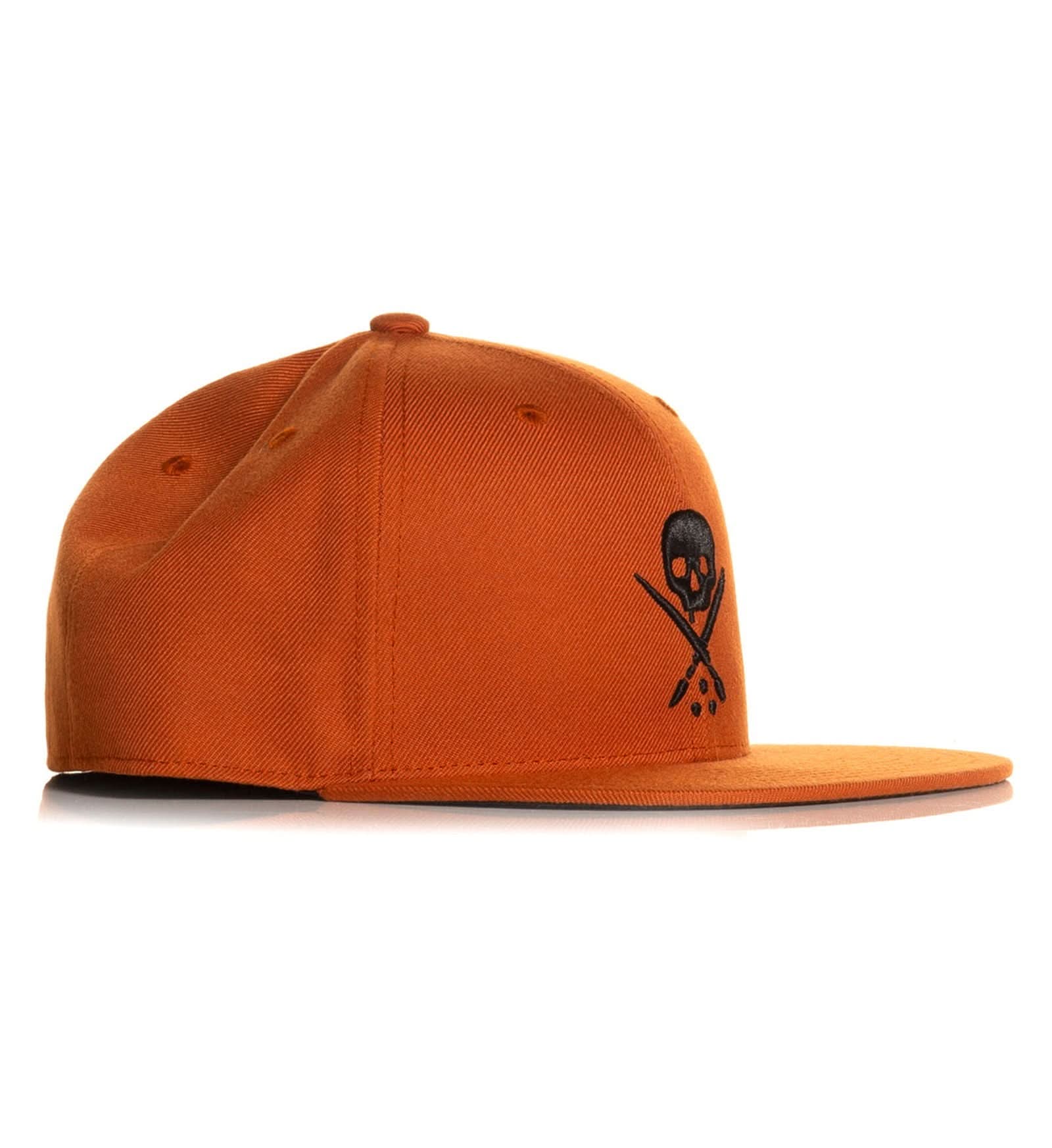 Badge Fitted Hat - Burnt Orange -