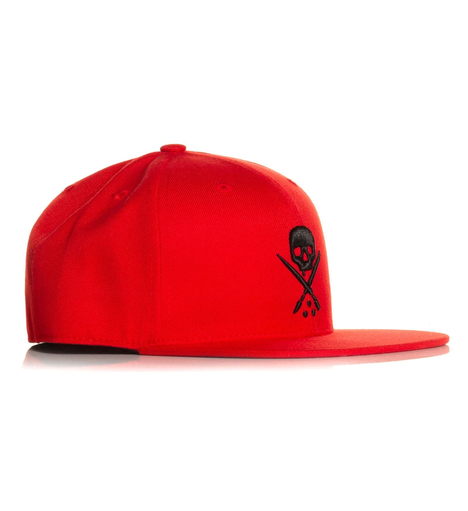 Badge Fitted Hat - Scarlet -