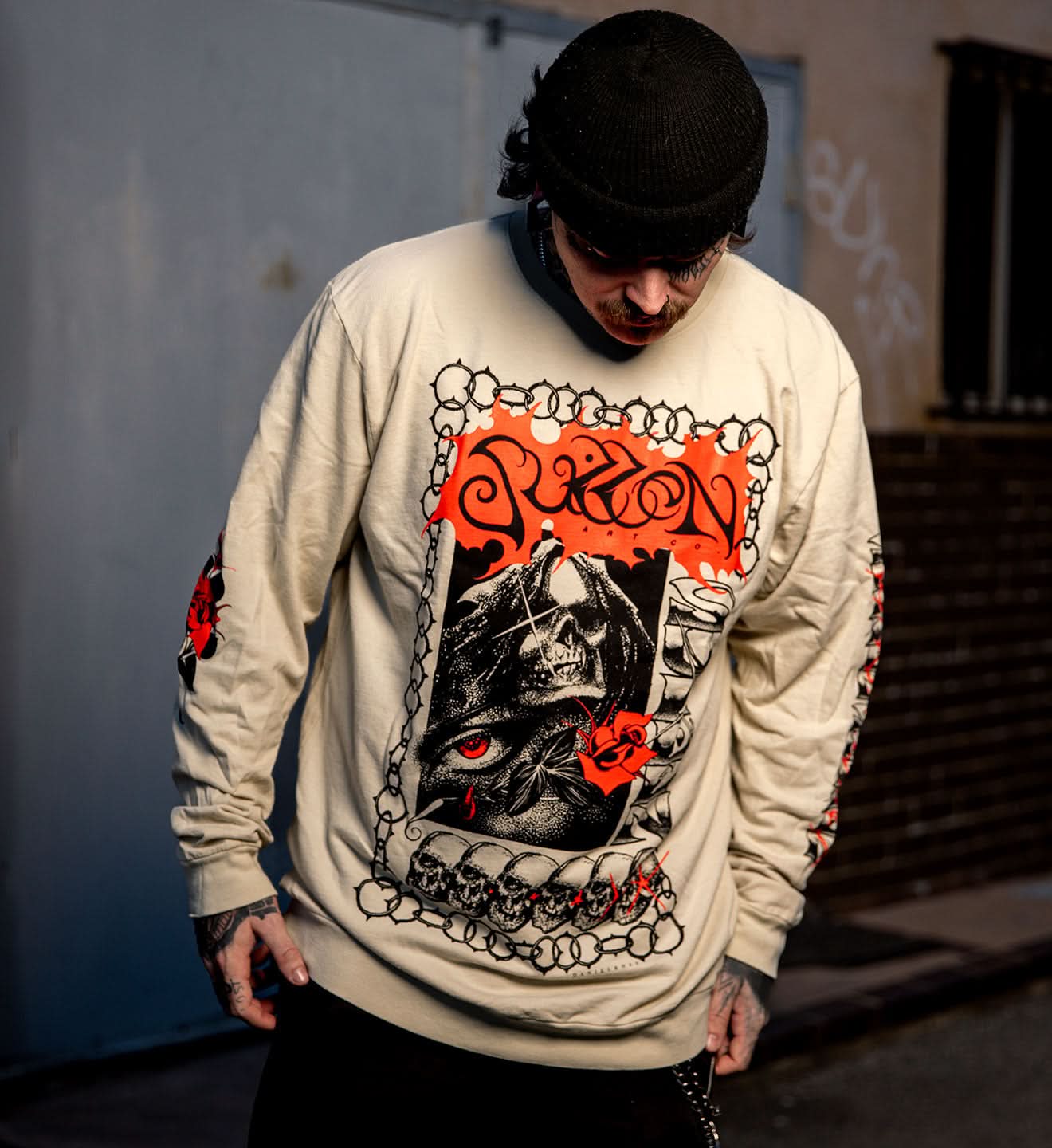 トップス diesel grunge boarder long sleeve shirt Men's Destroyed layered long-sleeve T-shirt | Black | Diesel