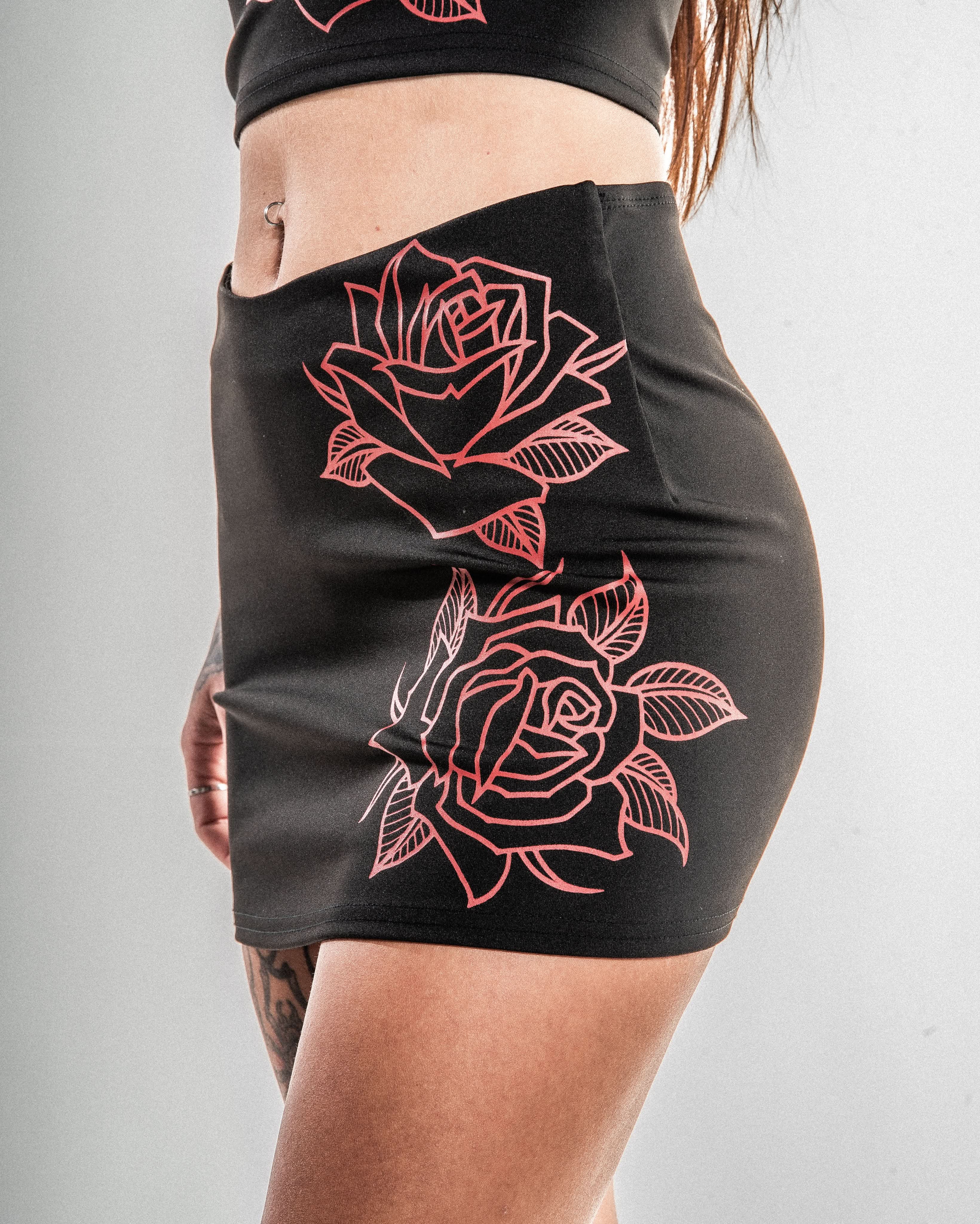 Black Rose Mini Skirt