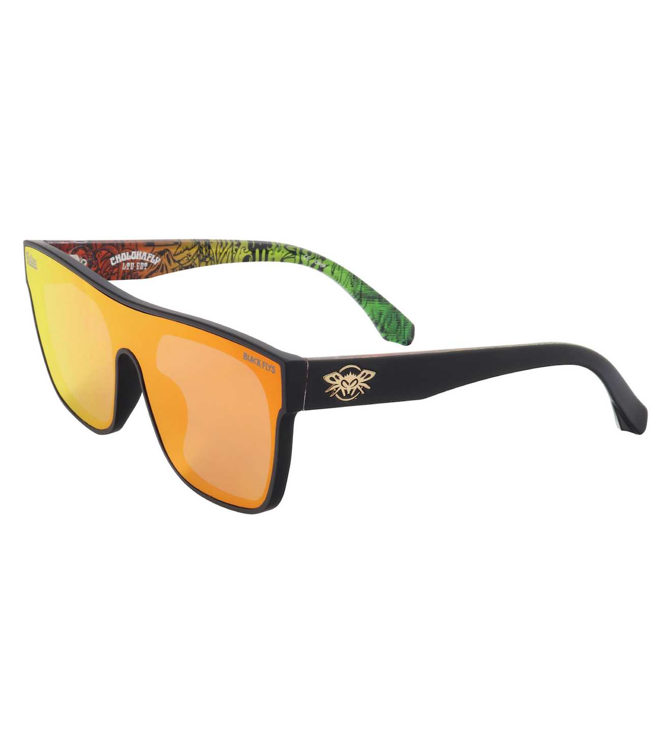 Cholohaflys Sunglasses - Shiny Black/Red -