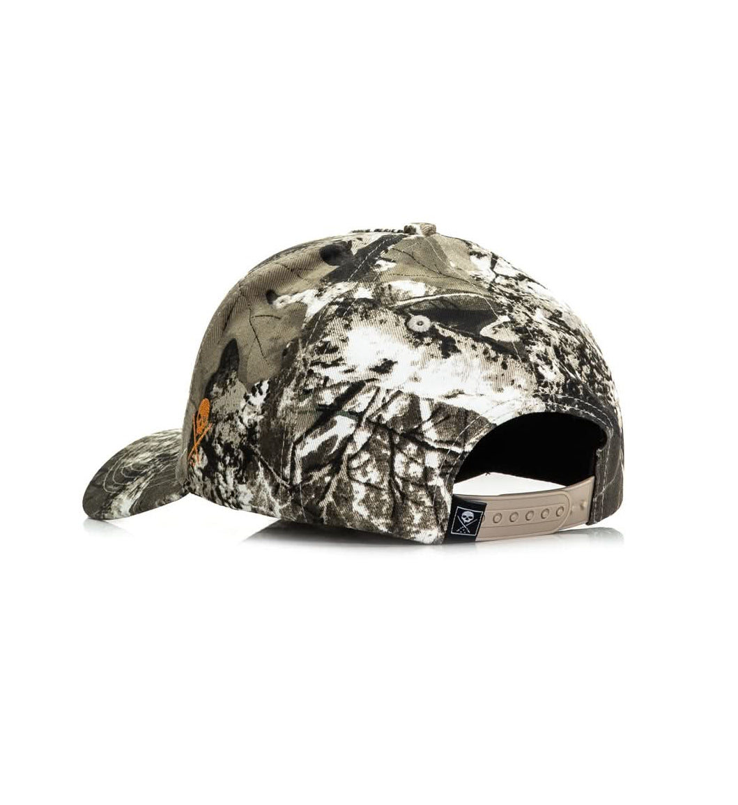 Camouflage baseball cap on a white background
