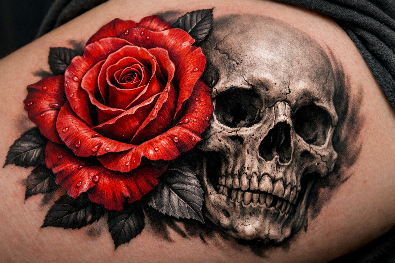 Skull and Rose Tattoo Meaning