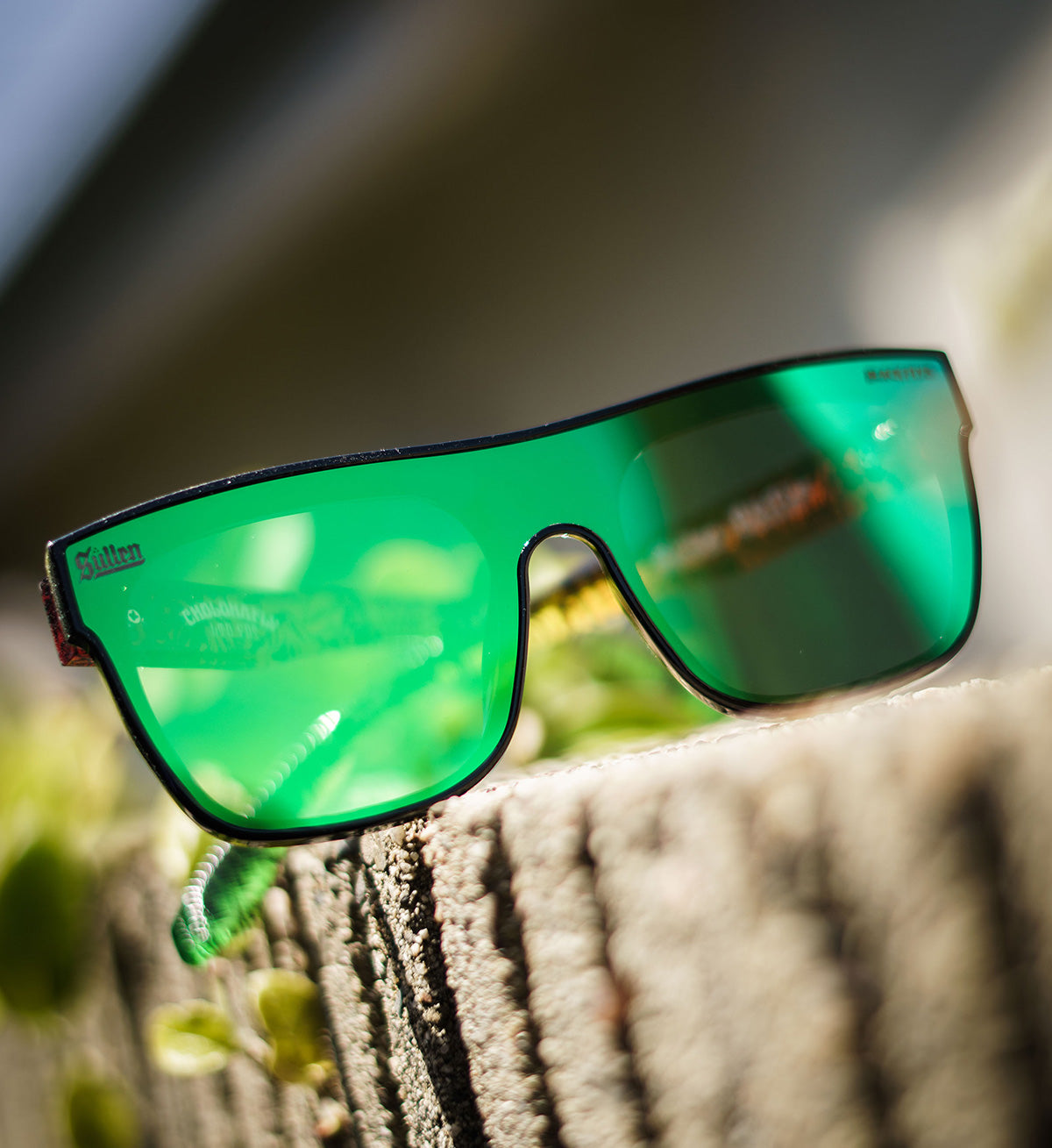 Cholohaflys Sunglasses - Matte Black/Green