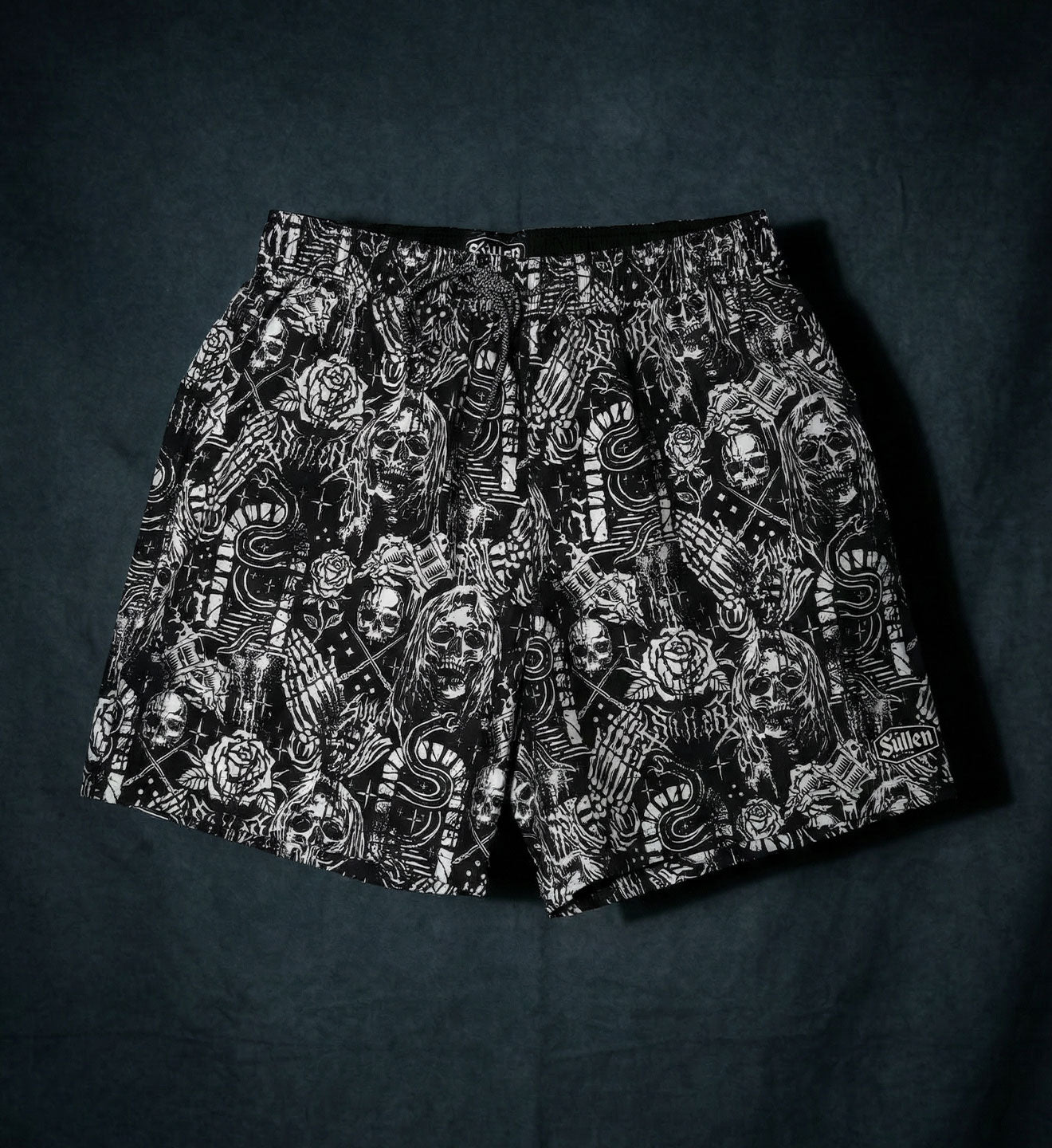 Men's Graphic Swim Trunks | Tattoo Art Beach Shorts | Sullen Clothing