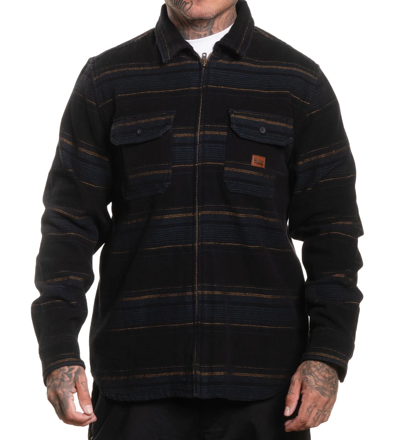 100% Cotton Zip Up Flannel Shirt for Men - Orion