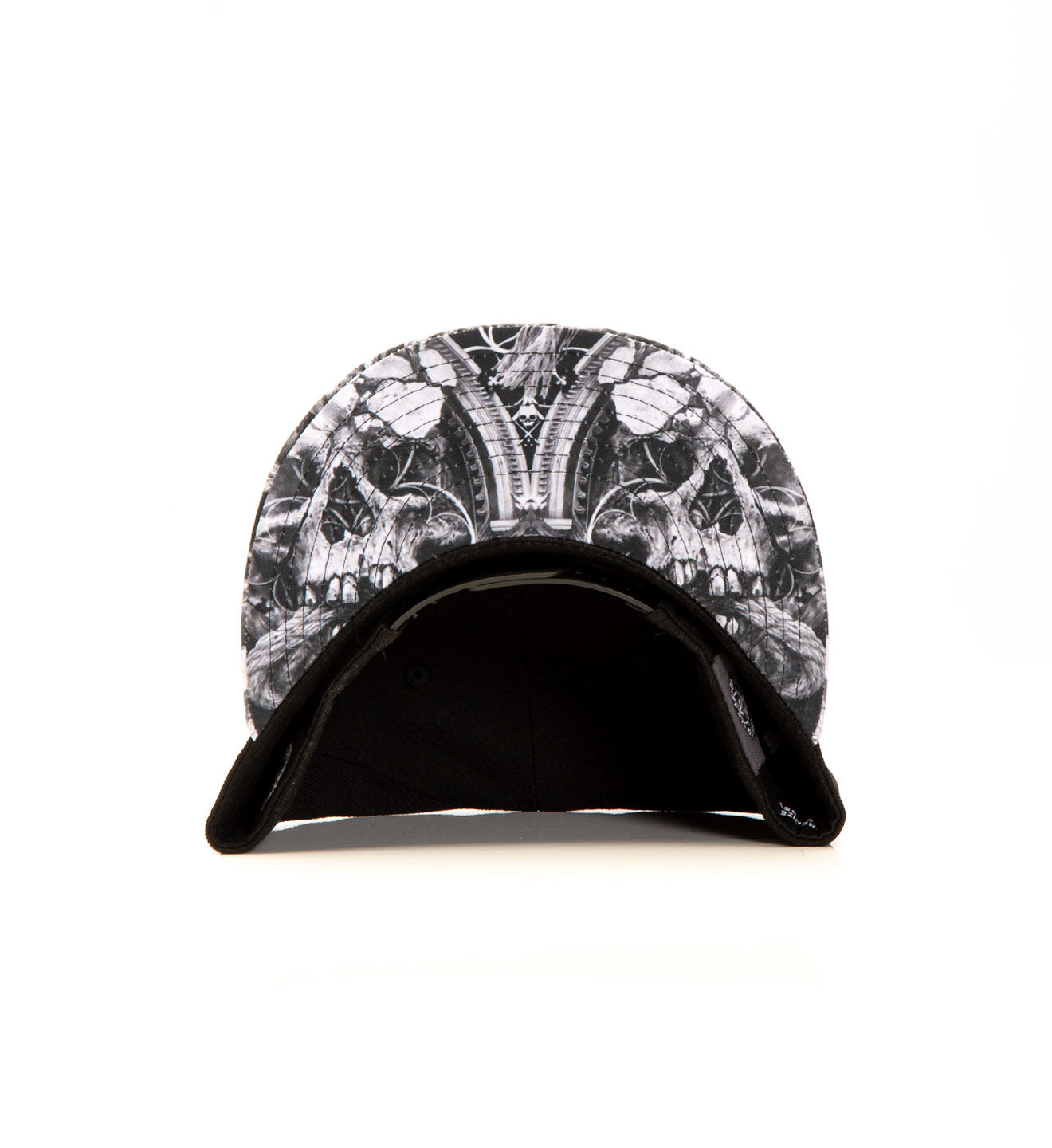 Black and white patterned cap on a white background