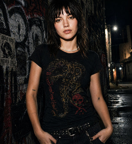 Skull Leopard Burnout Tee
