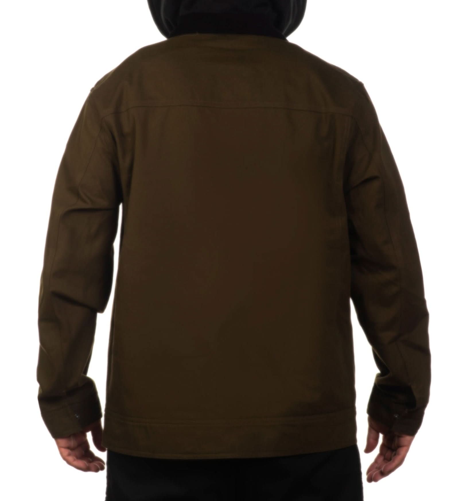 Duck Canvas Survivalist Jacket with Fleece Hood - Army Green