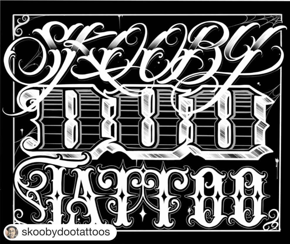 LETTERHEADS #20 - Skoob - @skoobydootattoos